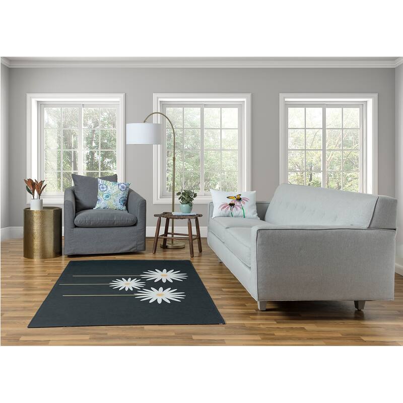 Floral Print Spring Chenille Rug