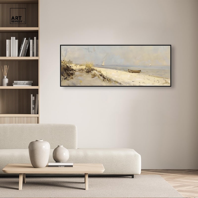 By the Sea Panoramic Canvas by Art Remedy