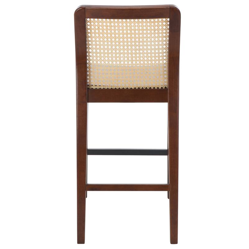 SAFAVIEH Home Benicio 25-inch Rattan Counter Stool [SET of 2] - 19Wx22Dx38H