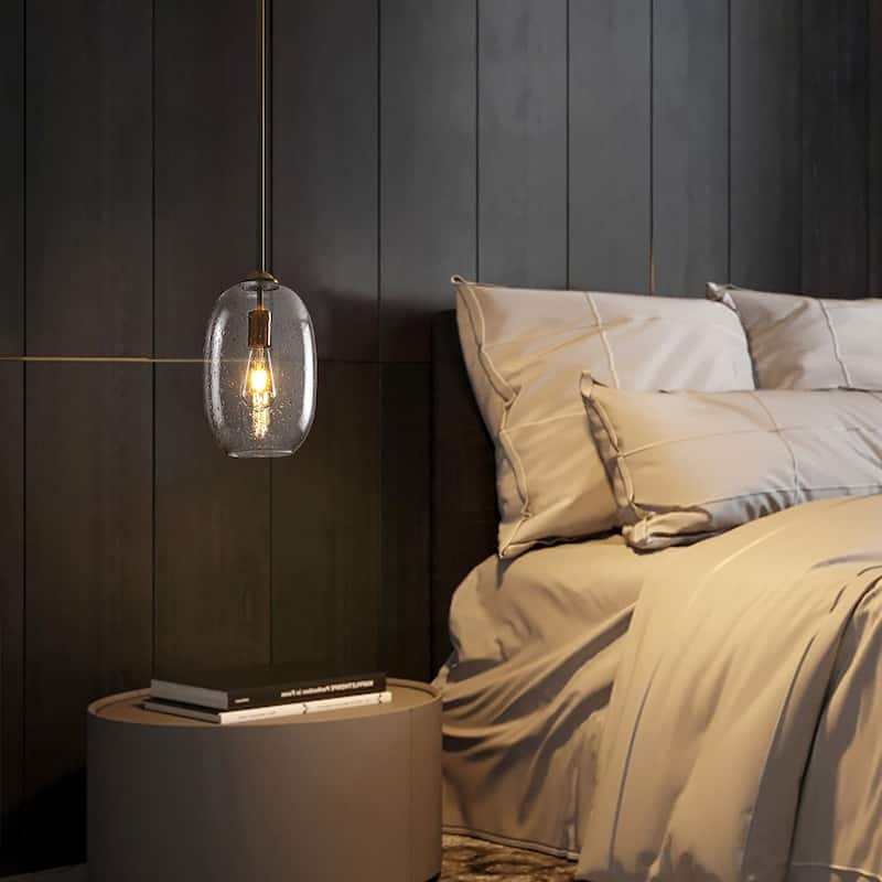 1-Light Seeded Glass Pendant Light