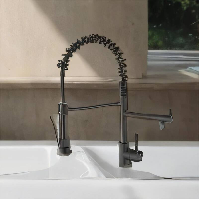 Commercial Stainless Kitchen Faucet w/ Pull-Down Sprayer,Single Handle