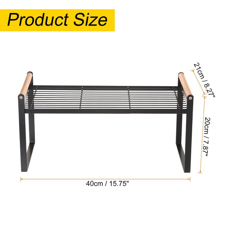 Kitchen Countertop Organizer, Stackable Spice Racks for Spice, Dish,Cup, Black - Black