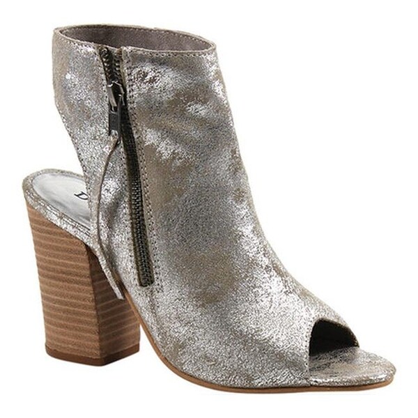 silver open toe booties