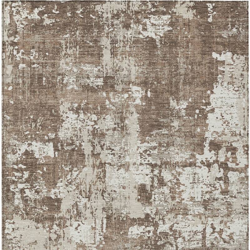 HomeRoots Abstract Transitional Rectangle Outdoor Rug