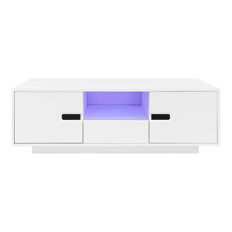 Rectangle LED Coffee Table with 16 Color LED Lights-47x23''