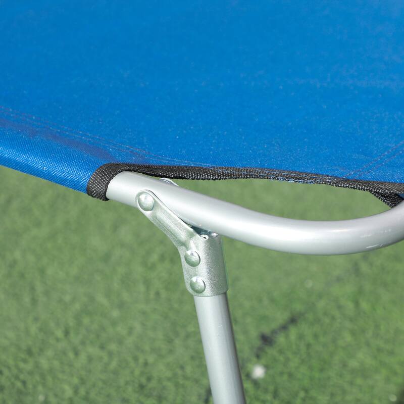 Outsunny Outdoor Lounge Chair, Adjustable Folding Chaise Lounge, Tanning Chair with Sun Shade for Beach, Camping, Hiking