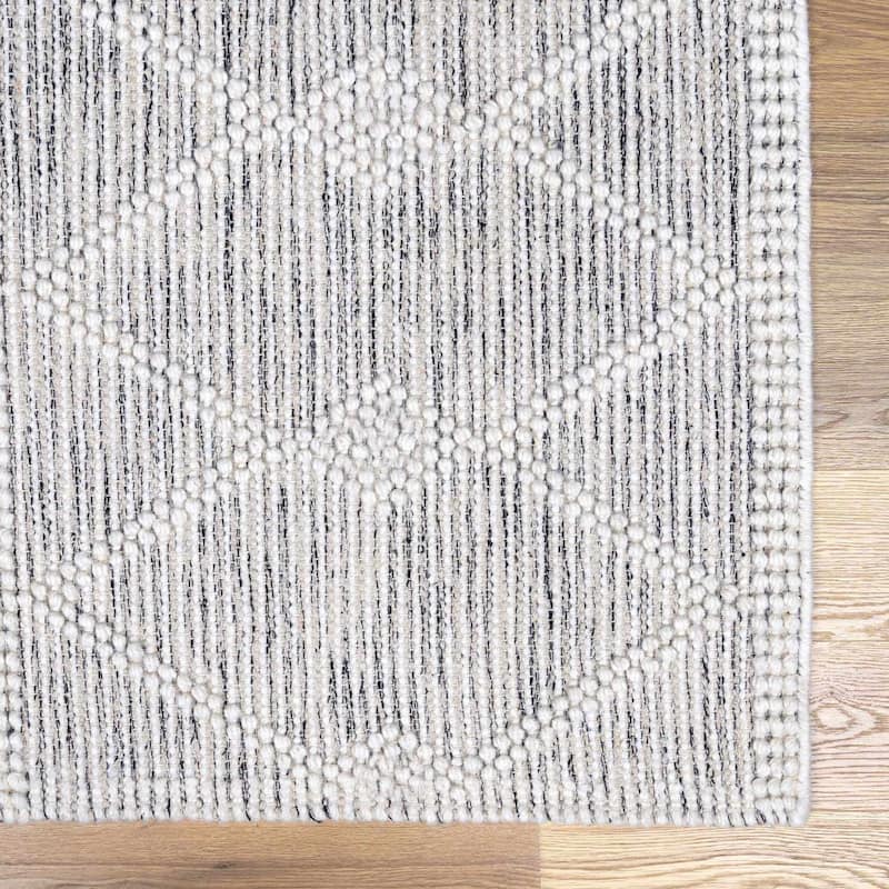 Hauteloom Whittington Wool Living Room, Bedroom Area Rug - Dark Gray, Off White - 10' x 14' - 2'6" x 8' - Dark Gray, Off White / Whittington