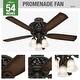 preview thumbnail 11 of 27, Hunter 54" Promenade Ceiling Fan with LED Light Kit and Handheld Remote - Victorian, Transitional - ENERGY STAR!