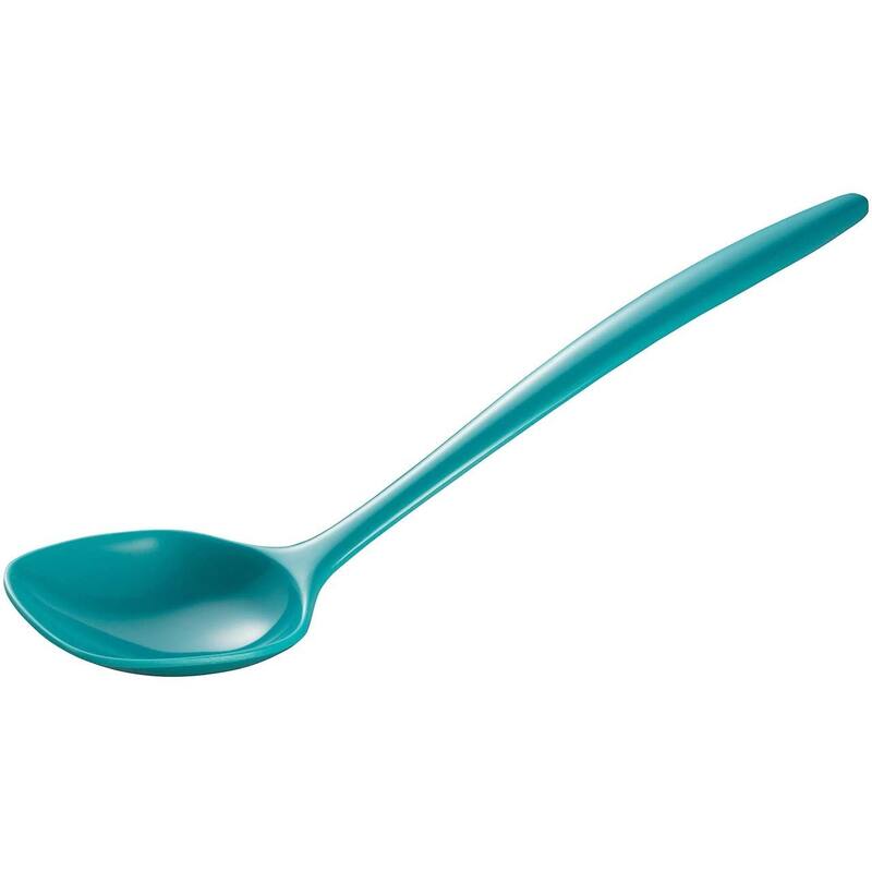 Hutzler 12-Inch Melamine Solid Cooking Spoon - Turquoise