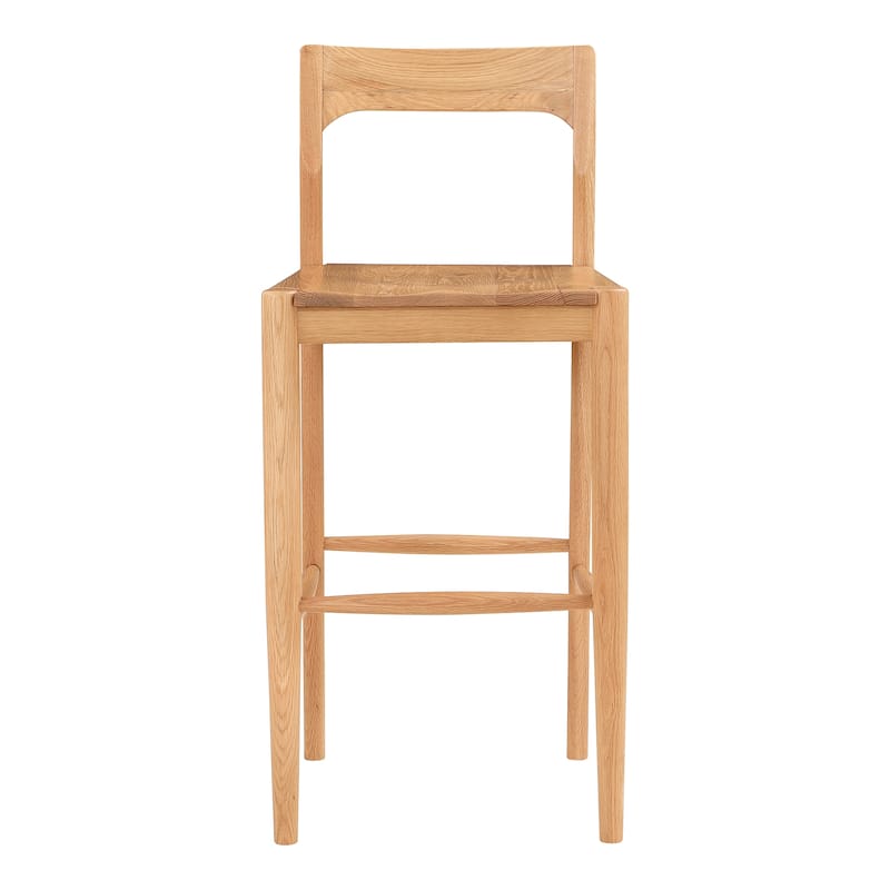 Aurelle Home Owletta Modern Solid Wood Barstool - 19.5"W x 42"H x 20"D - Oak