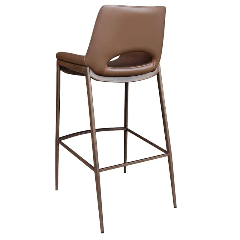 Contemporary Faux Leather and Metal 30" Bar Stool
