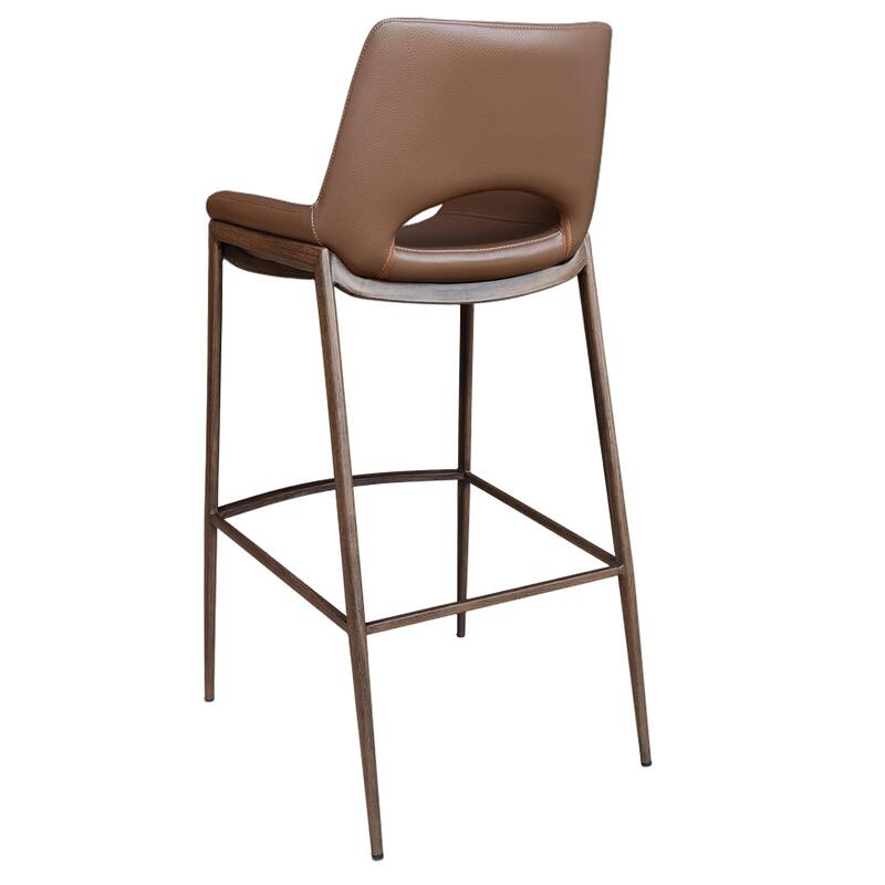 Contemporary Faux Leather and Metal Dining Chair, Set of 6