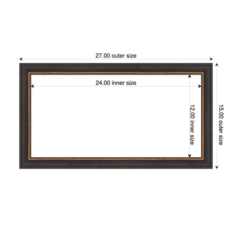 Amanti Art Ashton Black Framed Dry Erase Magnetic Board - 27 x 15 in