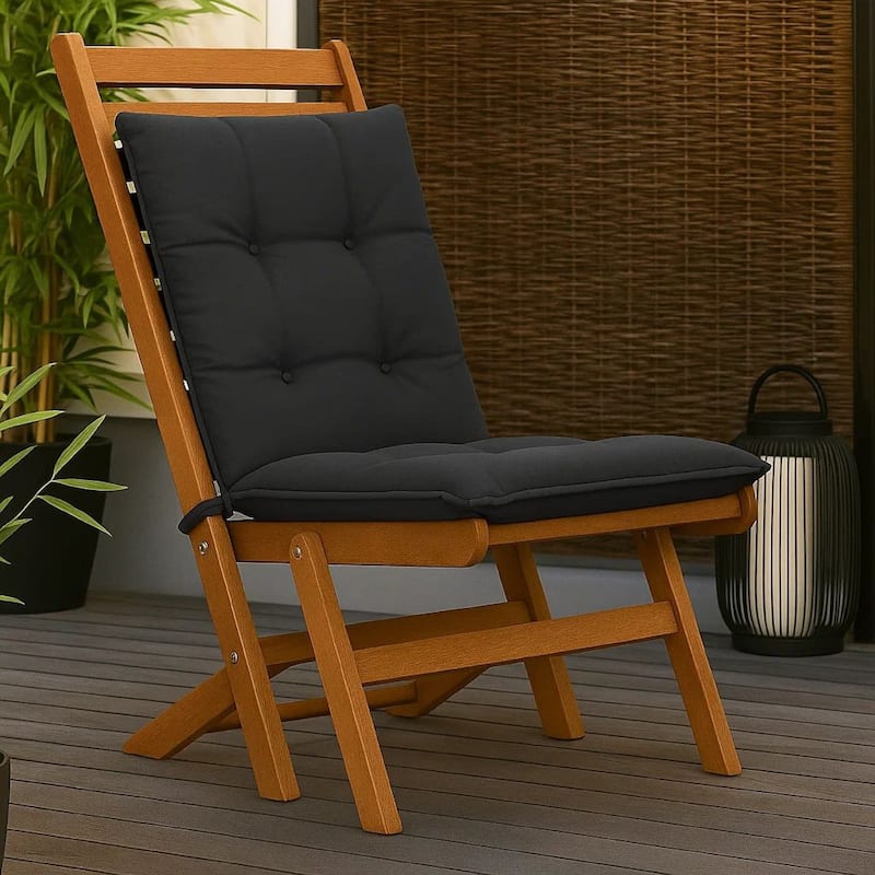 Claire Outdoor Cushion for Bench Set of 2, Dark Gray Fabric, 39 Inch