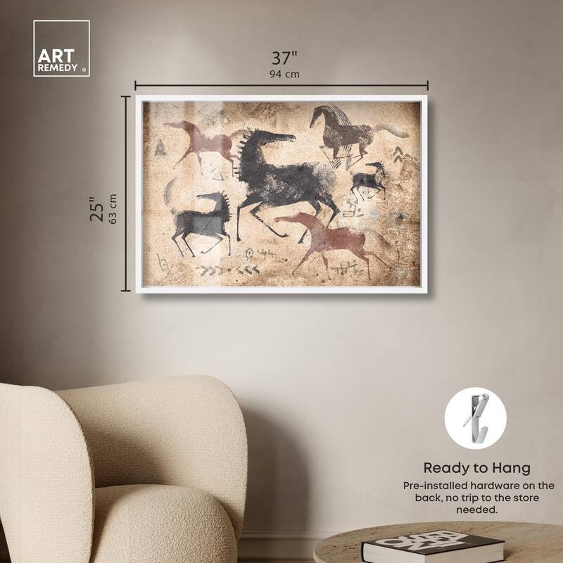 Cave Drawing Horses Shadowbox by Art Remedy