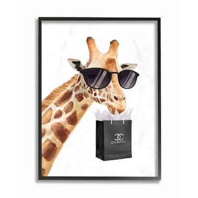 Stupell Glam Fashion Giraffe Animal Painting Framed Wall Art, Design By Artist Ziwei Li