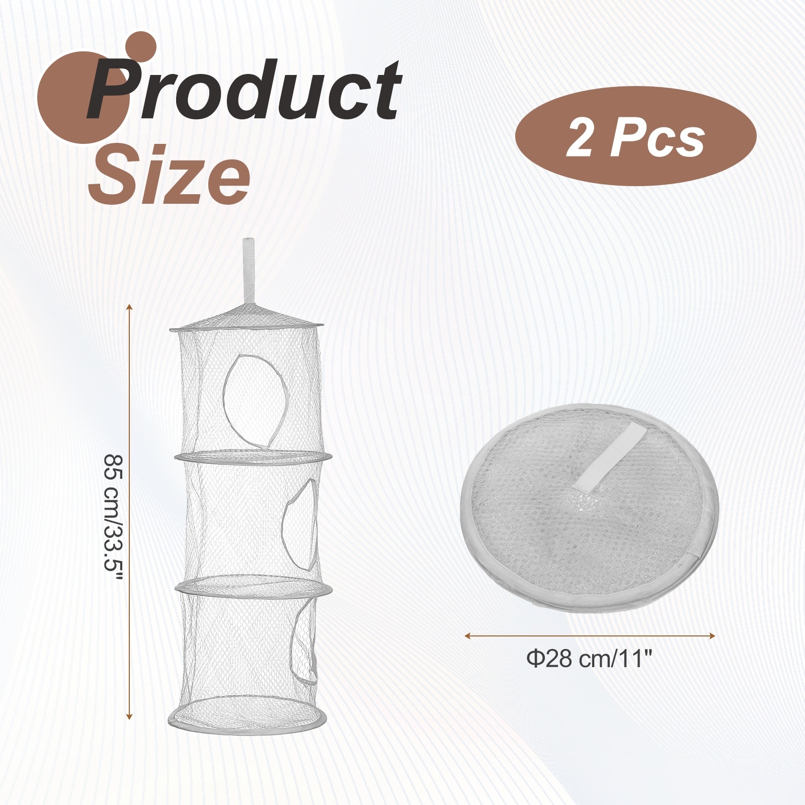 Mesh Hanging Storage Basket, Foldable Storage Organizer with Compartments Space Saver Bags