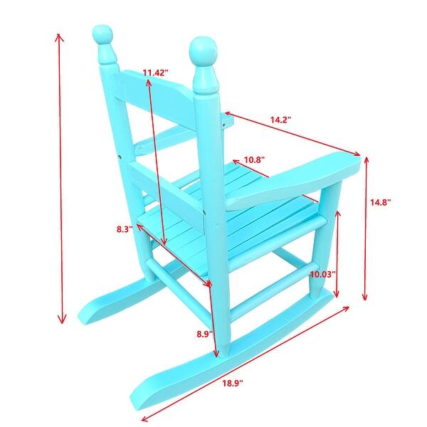dimension image slide 2 of 7, Sturdy Rocking Chair Indoor and Outdoor -Suitable For Kids - 14.2” L x 18.9” W x 22.44” H