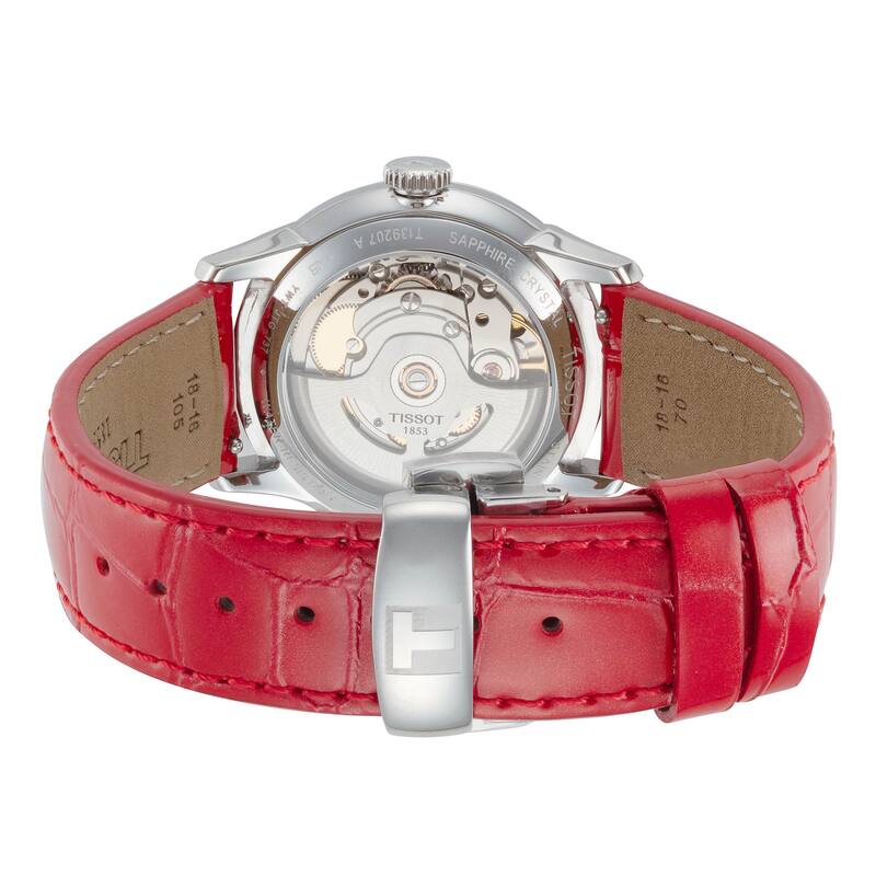 Tissot Women's Chemin des Tourelles 34mm Automatic Red Watch T1392071611100 - Silver - One Size