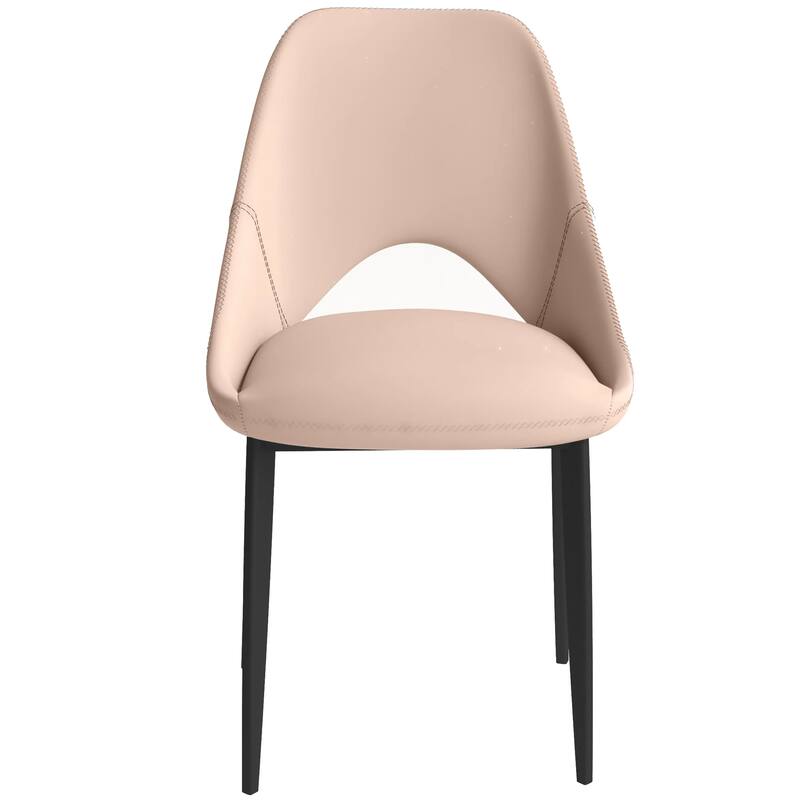 Amalfi Mid-Century Modern Upholstered Dining Chair - Open Back Side Chair with Metal Legs for Kitchen, Dining Room & Living Room