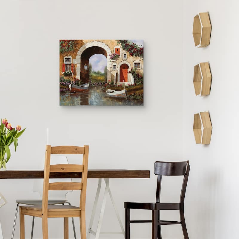 Le Barche Sotto by Guido Borelli Canvas Art Print