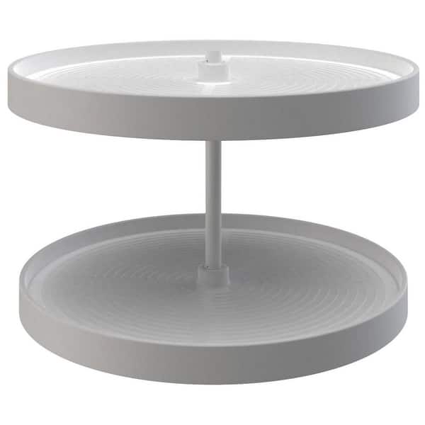 slide 2 of 6, Rev-A-Shelf Lazy Daisy Polymer 24 Inch Full Circle 2 Shelf Lazy Susan White