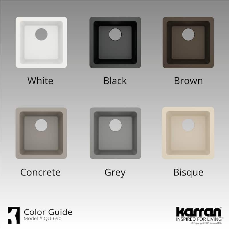 Karran Undermount Quartz Bar Single Bowl Sink