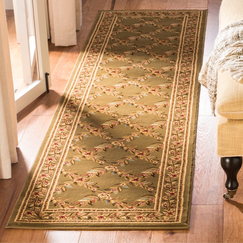 SAFAVIEH Lyndhurst Arenda Traditional Oriental Trellis Rug - 2'3" x 16' Runner - Green/Green