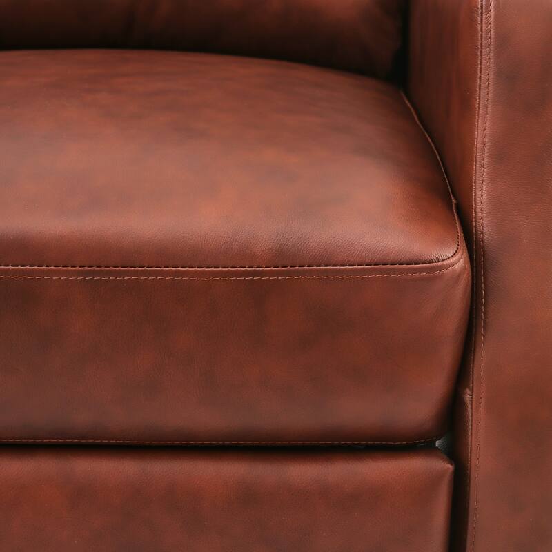 Modern Genuine Leather Recliner Chair Push Back Adjustable Recliner with Comfortable Arms