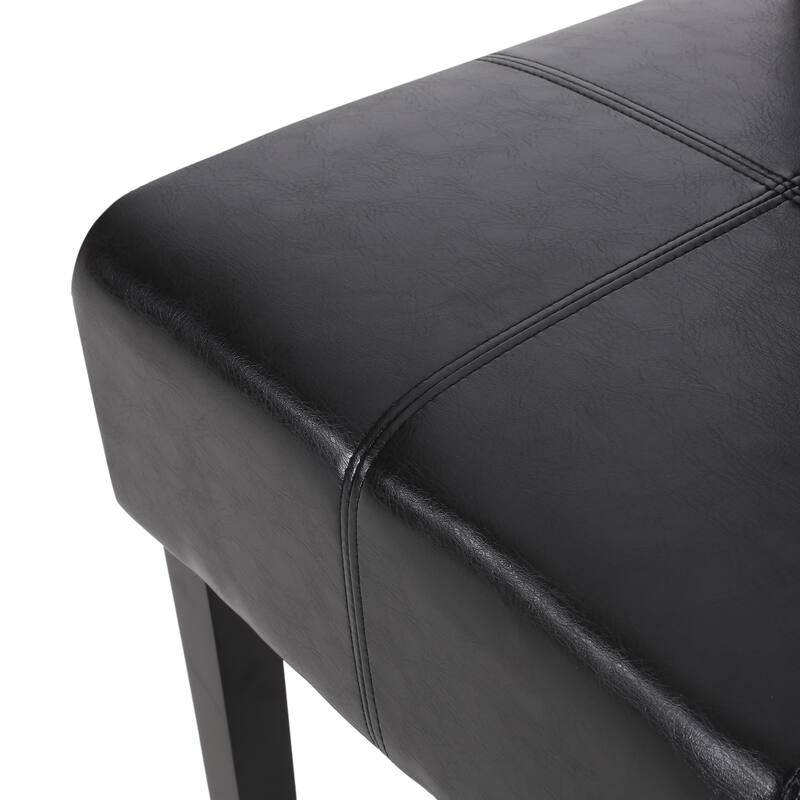 Set of 2 PU Leather Dining Chairs Solid Wood Frame Armless Modern Design