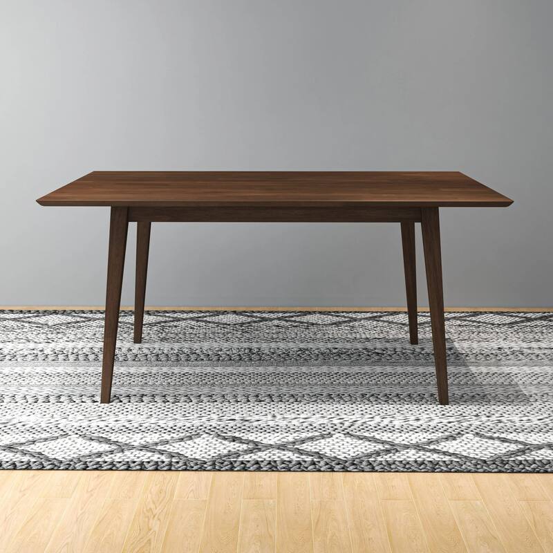 GDFStudio - Mary Modern 63" Length Solid Wood Rectangular Dining Table with Beveled Edges