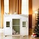 preview thumbnail 1 of 14, Elegant Design Twin Size Wood House Loft Bed With Ladder,Multi-Functional Children's Bed-White White