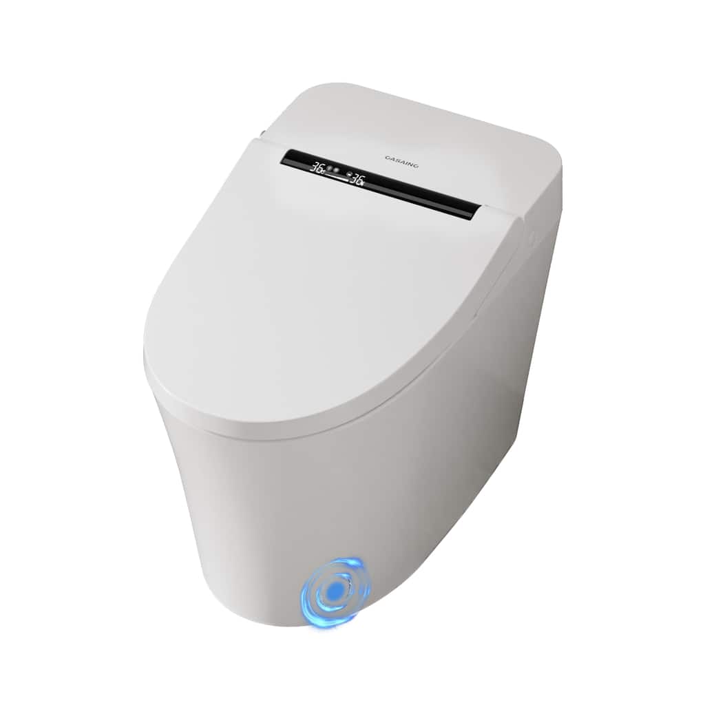 Elongated Smart Toilet Bidet 0.92/1.28 GPF in White with Multi Washing, Auto Open/Close/Flush, UV Sterilization