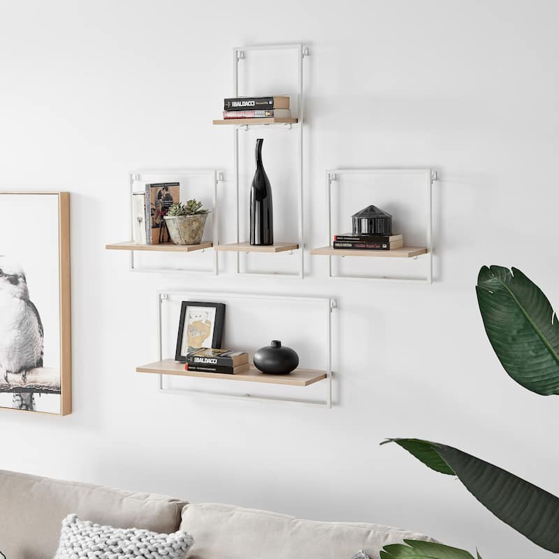 Danya B Framed Wall Art 4-Piece Modern Shelf Set