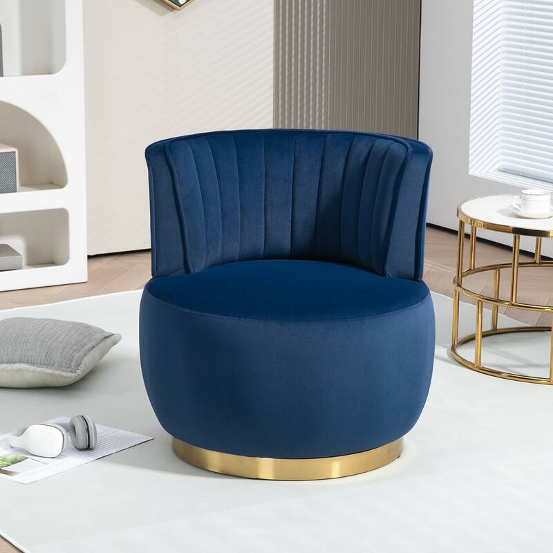 360 Degree Swivel Cuddle Barrel Accent Sofa Chairs, Round Armchairs with Wide Upholstered, Fluffy Velvet Fabric Chair
