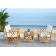 preview thumbnail 101 of 102, SAFAVIEH Outdoor Fontana 4-piece Acacia Wood Patio Conversation Set