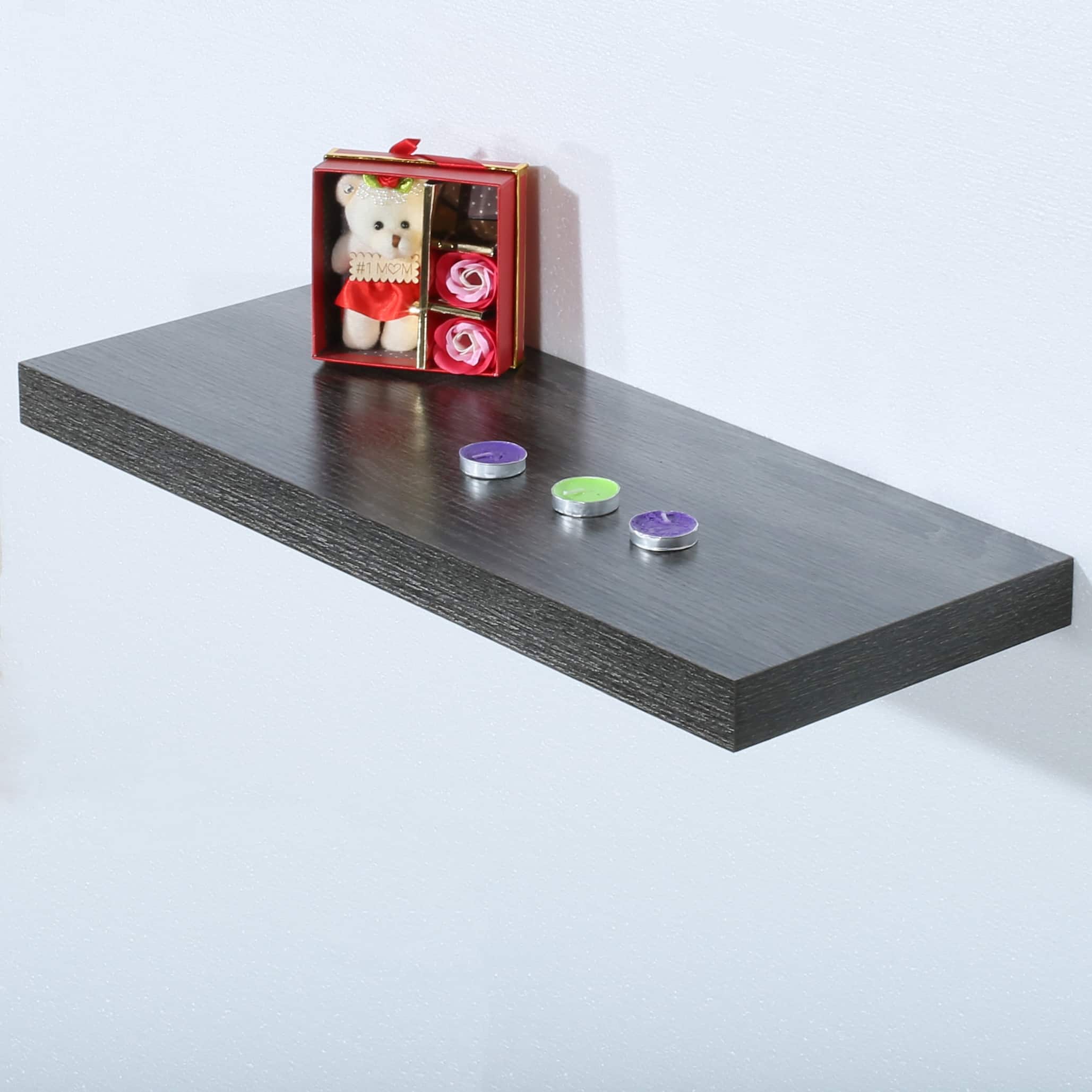 Modern and Contemporary Black Oak Floating Shelf 23.62*9.25*1.5