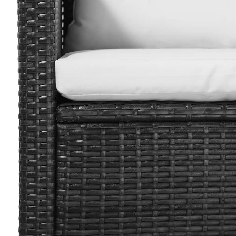 vidaXL Patio Furniture Set Conversation Set Sectional Sofa with Table Rattan - 47.2" x 27.6" x 26"