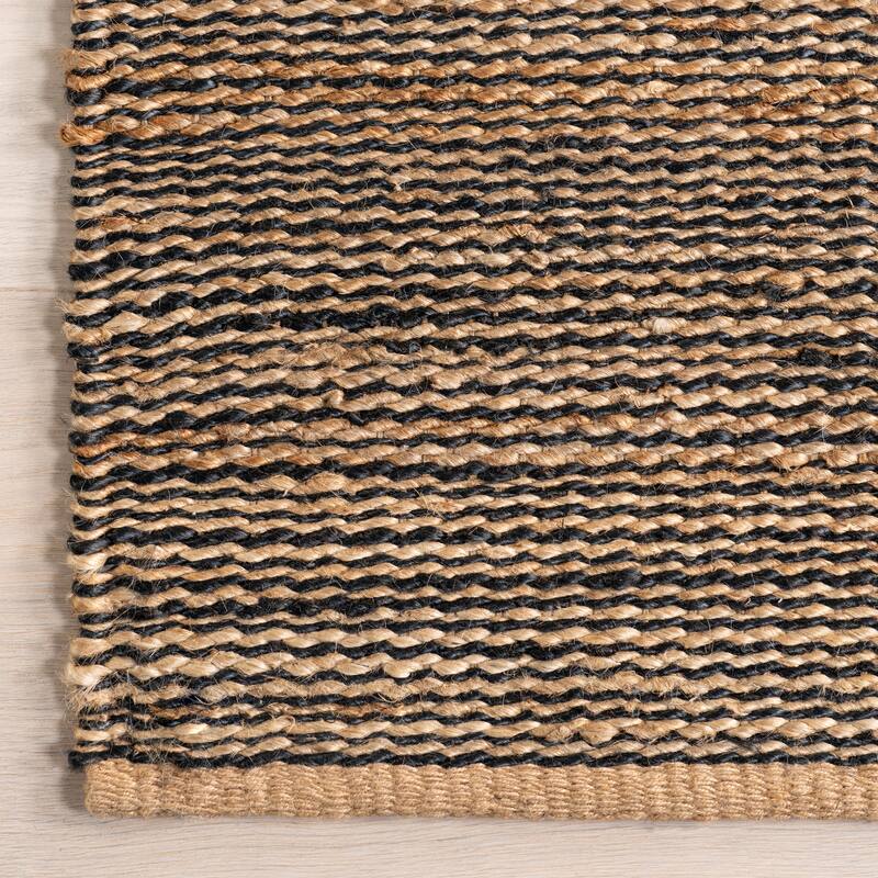 Home Conservatory Striped Handwoven Jute Area Rug