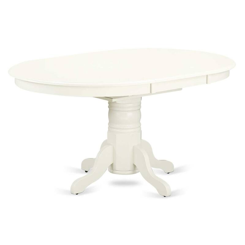 7Pc Dinette Set - Oval Kitchen Table & 6 Parsons Chairs - Linen White & Baby Blue - 60