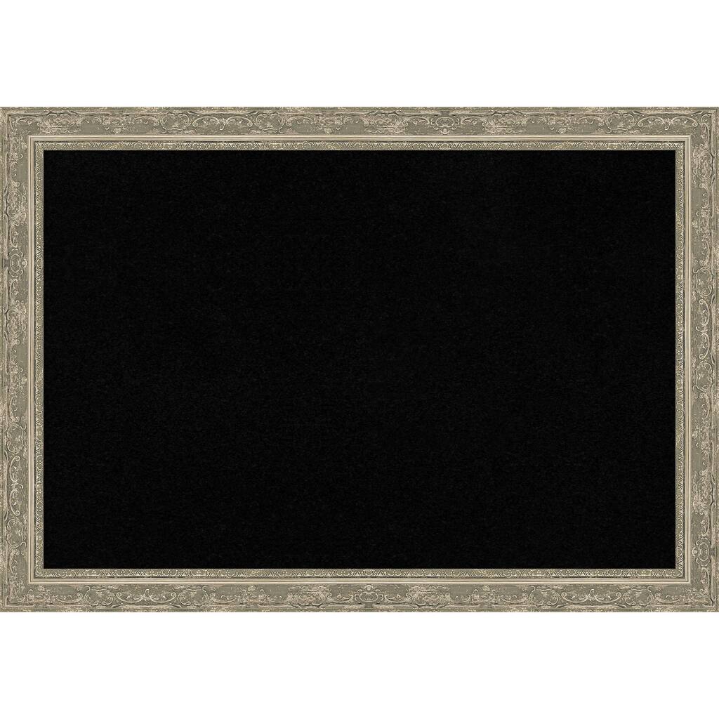 Filigree Silver Framed Cork Board - Bulletin Board, Organization Board, Pin Board