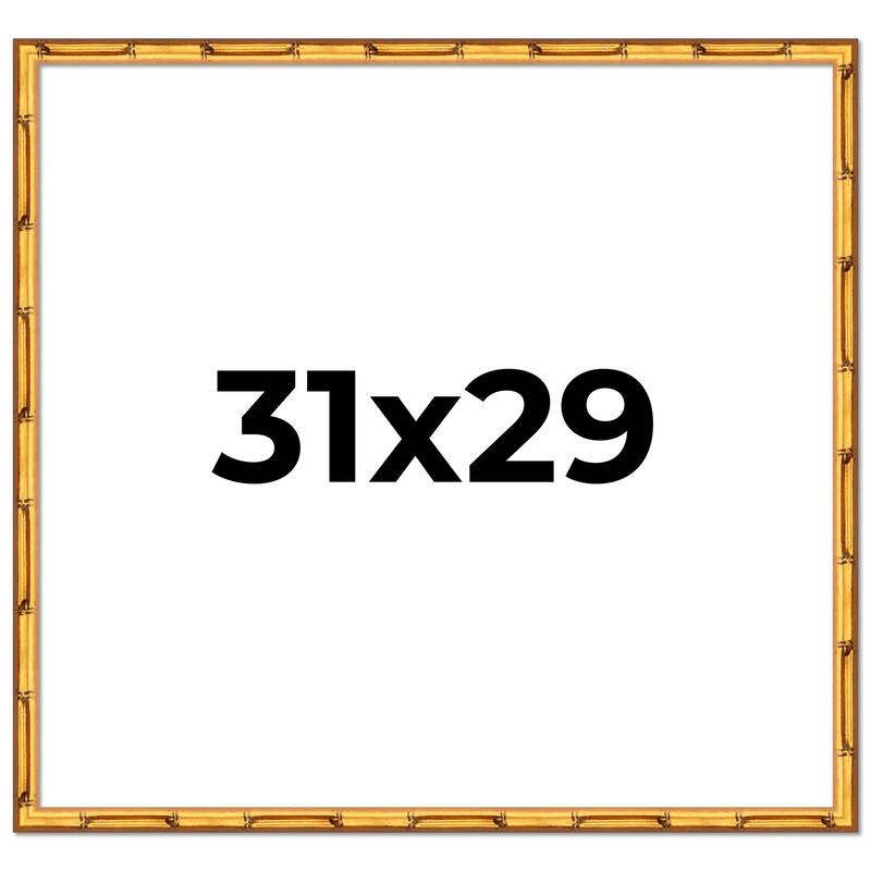31x29 Frame Gold Bamboo Picture Frame Modern Photo Frame Includes UV Acrylic Shatter Guard Front Acid Free Foam Backing Board