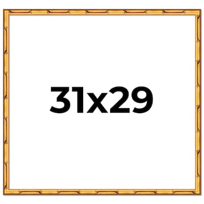 31x29 Frame Gold Bamboo Picture Frame Modern Photo Frame Includes UV Acrylic Shatter Guard Front Acid Free Foam Backing Board