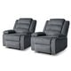 preview thumbnail 53 of 101, Overstuffed Cotton Corduroy Manual Pushback Recliner with Wide Armrest