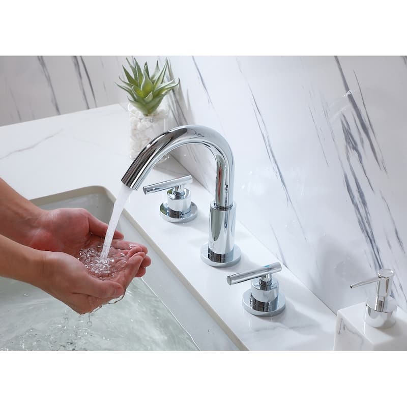 Indigo Home 8 inch Widespread Double Handle Bathroom Faucet
