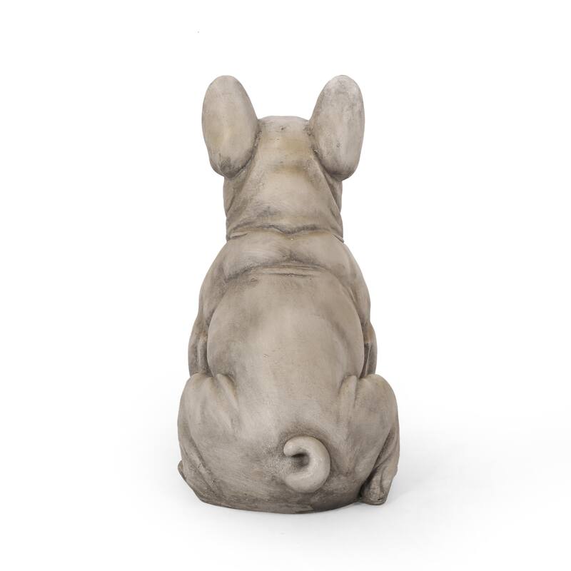 Roomfitters 17-Inch French Bulldog Garden Statue, Cast Stone Outdoor Dog Sculpture