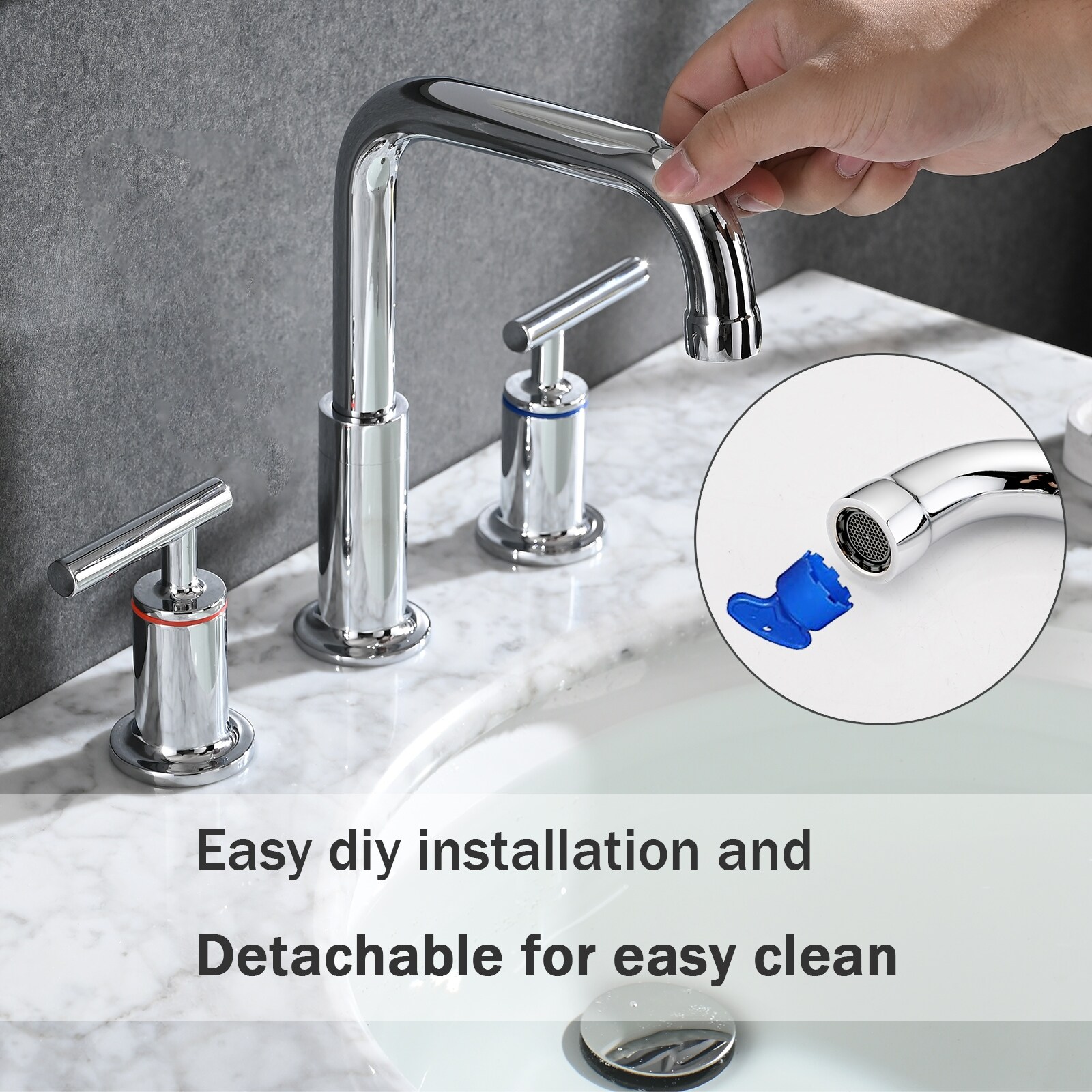 PROOX 8 in.Widespread Lavatory 2 Handles Bathroom Faucet with