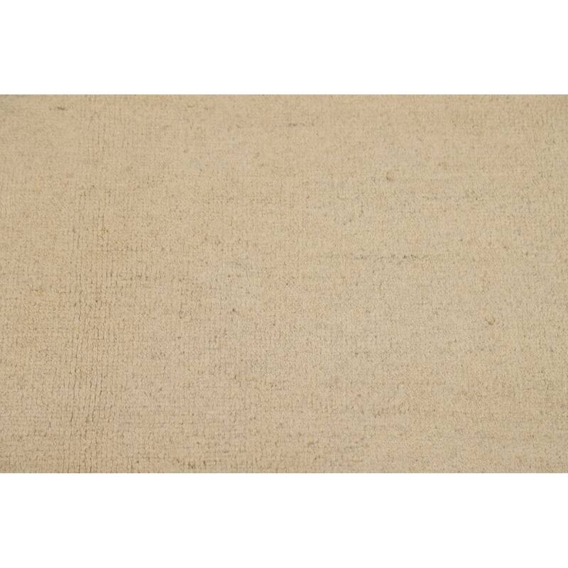 Beige Gabbeh Modern Rug Hand-Knotted Wool Carpet - 3'10"x 5'8"