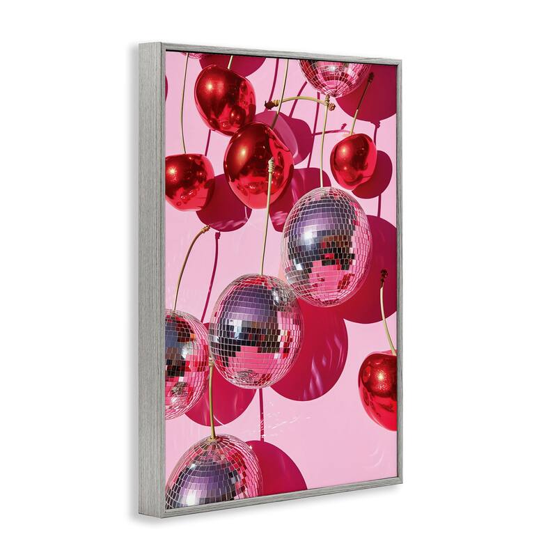 Stupell Cherry Disco Fruits Framed Giclee Art Design By LSR Design Studio