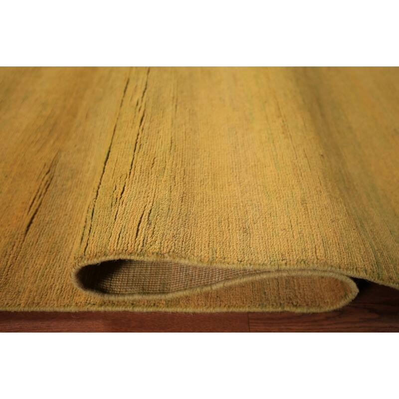 Yellow & Green Modern Gabbeh Oriental Area Rug Handmade Wool Carpet - 5'5" x 7'10"